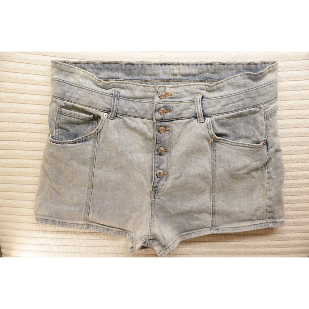Wild Fable High Rise Blue Denim Cut Off Shorts Distressed Button Fly Size 13